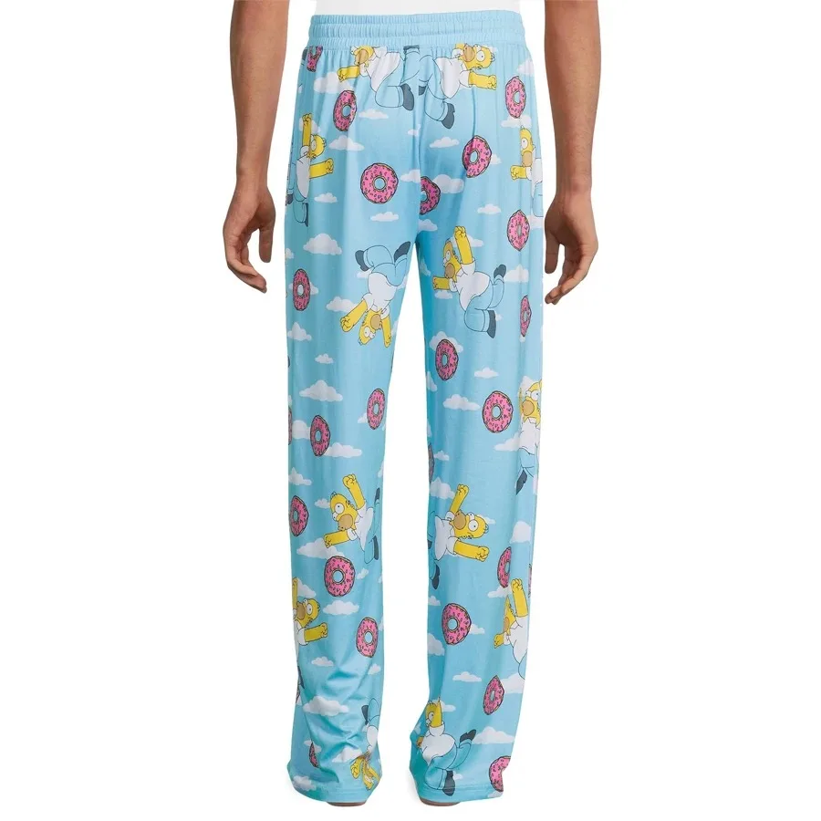 Disney The Simpsons Homer Donut Clouds Allover Print Pantalones de pijama para niños y adultos Pantalones de pierna ancha ligeros y cómodos de secado rápido de verano