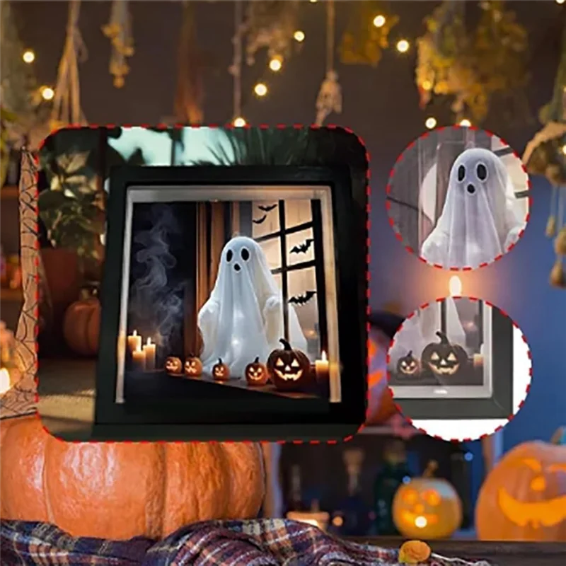 

【Подарок】Живочный ночник, жуткий призрак, завинчивающийся из окна, ночник для домашнего декора на Хэллоуин, добавляющий мягкое и жуткое свечение