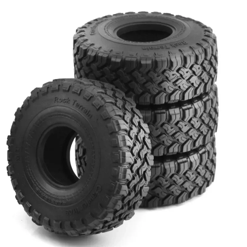 4 Uds 115mm 1,9 "neumático de goma suave rueda para 1/10 coche trepador de control remoto Axial SCX10 90046 Trxs TRX4 TRX6 D90 Redcat