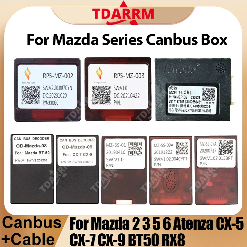 Car Wiring Harness Adapter Canbus Box Power Cable For Mazda 2 3 5 6 Atenza CX-5 CX-7 CX-9 BT50 RX8 Android DVD Decoder