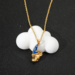 Disney Gold Color Cartoon Mickey Mouse Pendant Necklaces for Women Girls Accessories Wedding Party Favors Gifts for Friends