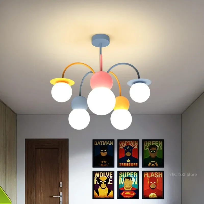 GHJUYIOL Nordic children's room pendant lights, bedroom lighting fixtures, creative and fashionable colorful room lights