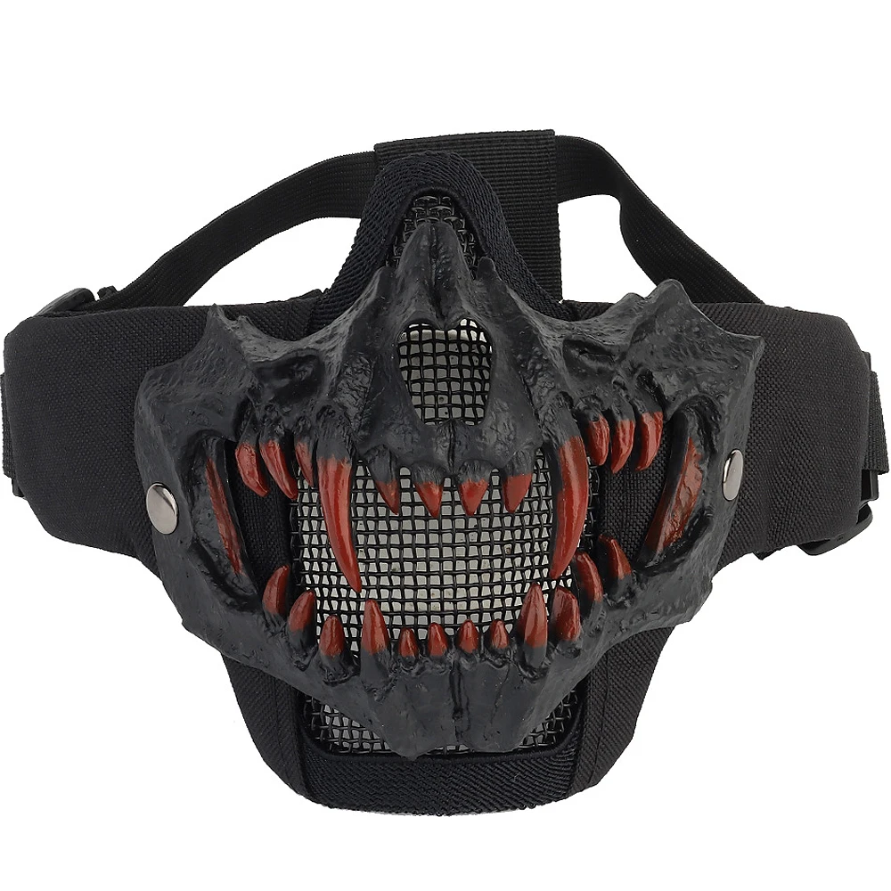 Airsoft-mascarilla de media cara para Paintball, máscara de protección táctica de malla de acero, para deportes al aire libre, Cosplay, transpirable, para hombre y mujer