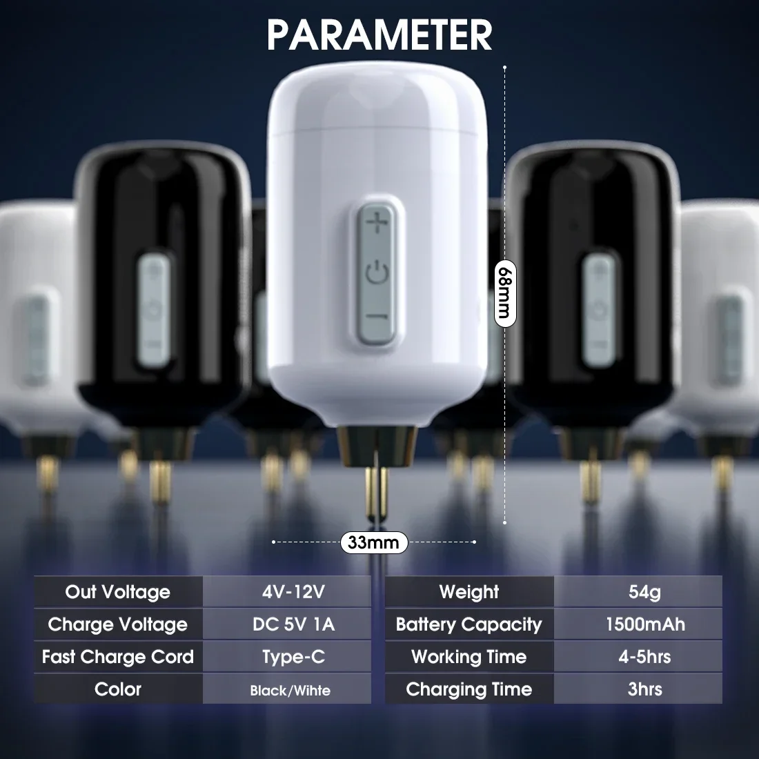 Dragonhawk Mastlabs Smart Cognitive Chip Technology 1500 mAh Battery Power RCA Interface Wireless Tattoo Battery