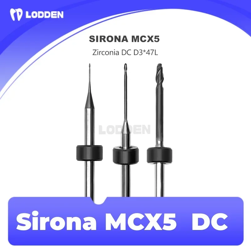 

Sirona MCX5 Dental Milling Burs For Grinding Zirconia Shank 3mm L47mm DC Diamond Coating Drill Diameter 2.5/1.0/0.5mm Grind Tool