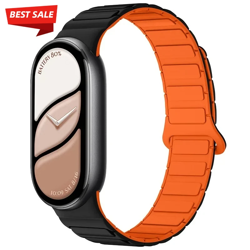 Neues Silikon-Sportarmband für Xiaomi Watch 10/9/8 Zweifarbiges Magnetarmband für Miband 10 NFC Smartwatch Ersatz-Armband