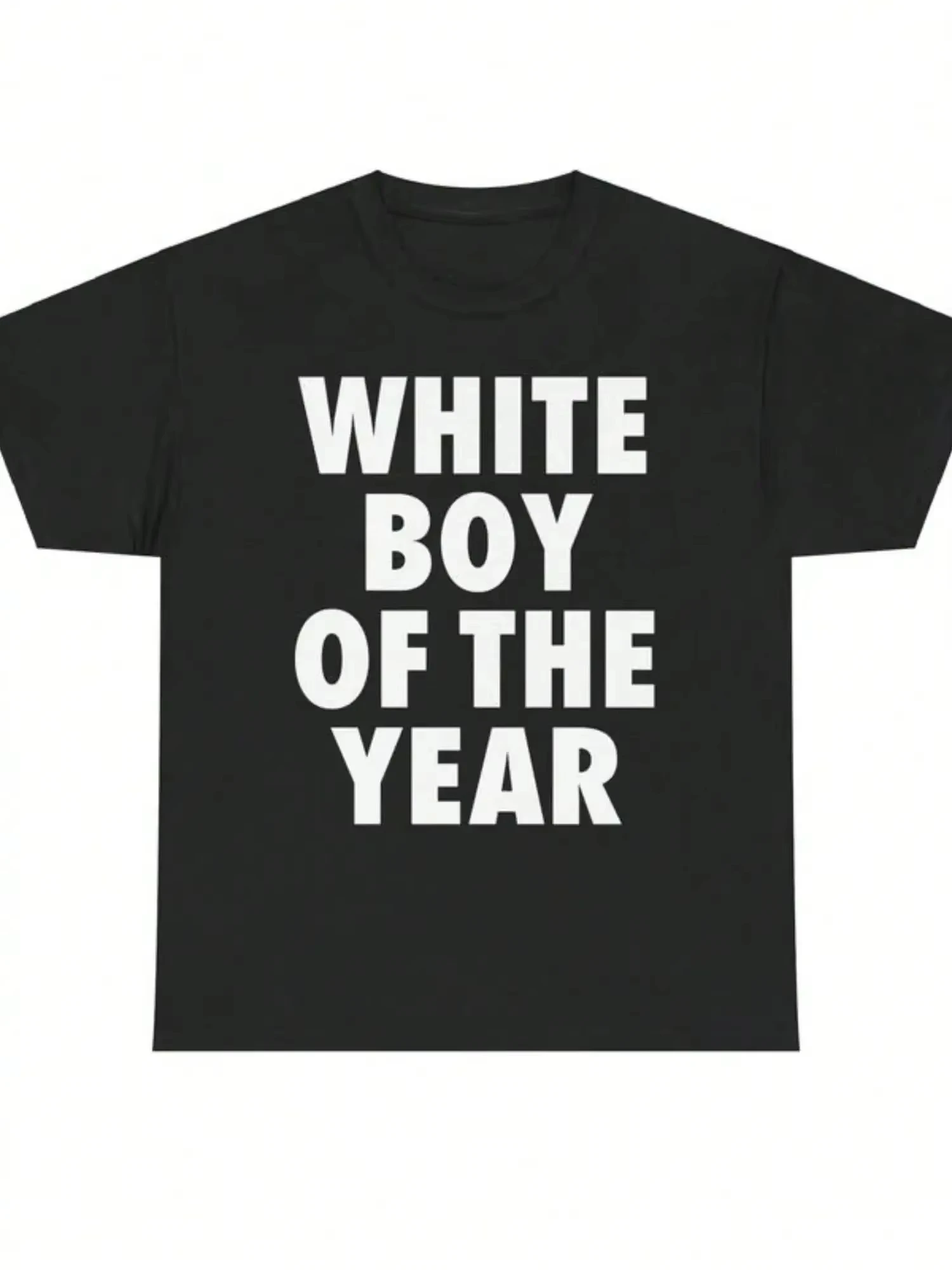 Camisetas WHITE BOY OF THE YEAR, Estilo Retro Casual, Moda Vintage, Estampa Geométrica Solta, Gola Redonda, Manga Curta, Tendência