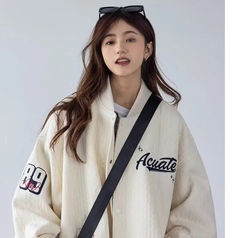 American Y2K Letter Embroidery Baseball Uniform Jackets Fashion Sport Varsity Jacket Loose Oversized Harajuku Autumn Winter Coat