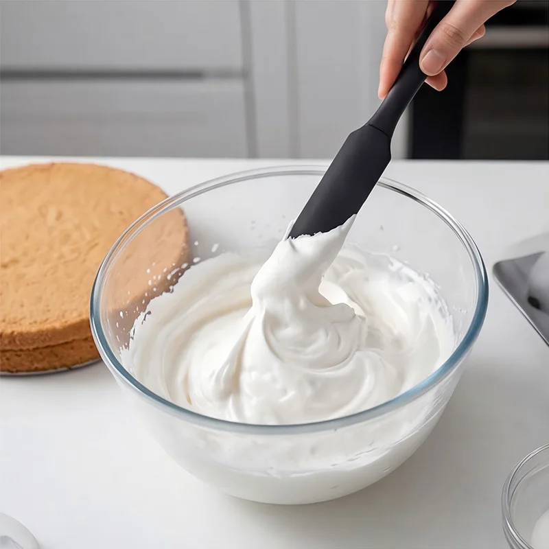 Food Grade Silicone Cream Scraper Household All-in-One Long Cake Spatula Heat-Resistant Kitchen Baking Tool
