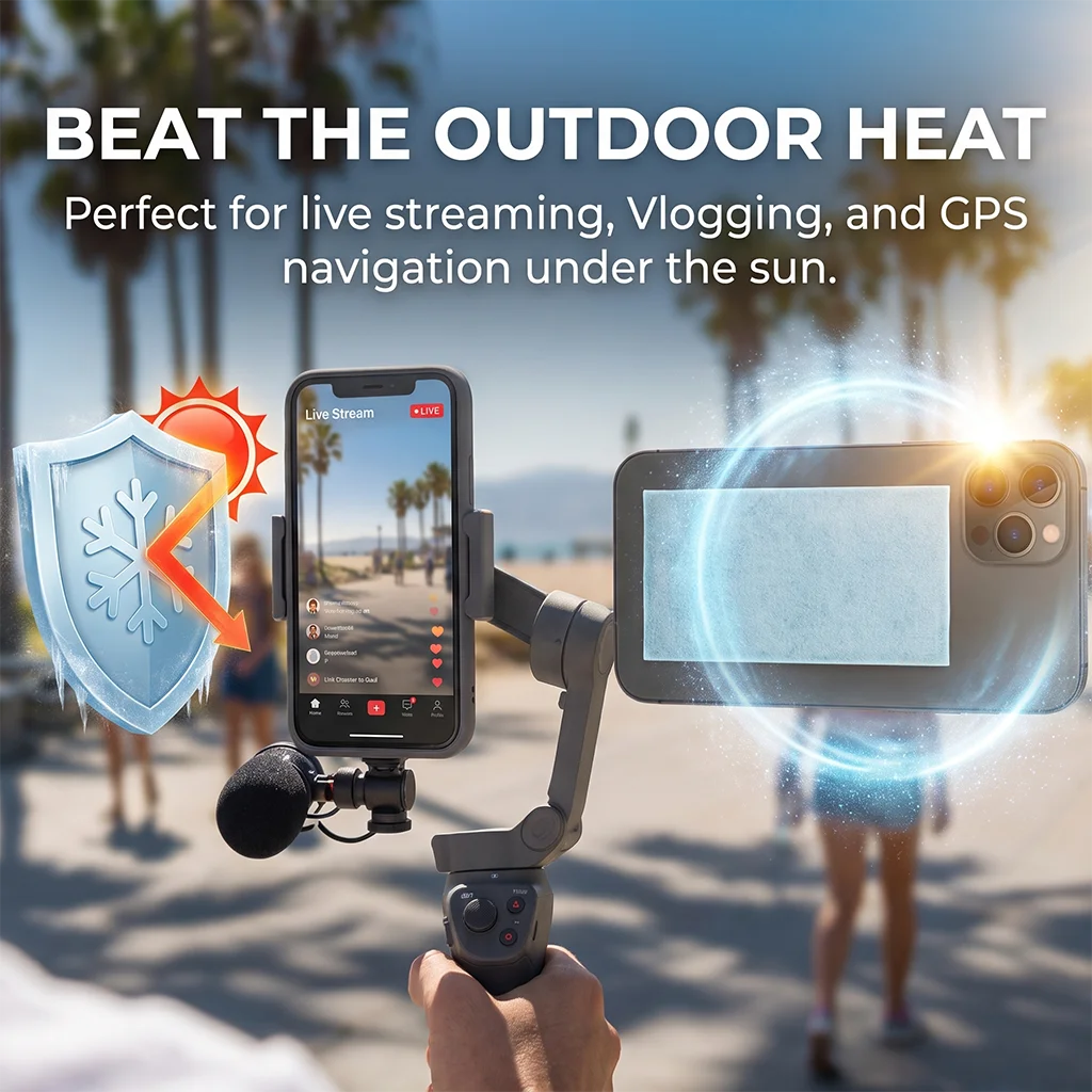 Universal Phone Cooling Pad Fast Heat Dissipation Cooler Sticker Slim Thermal Gel Sheet for iPhone Xiaomi Samsung Overheating