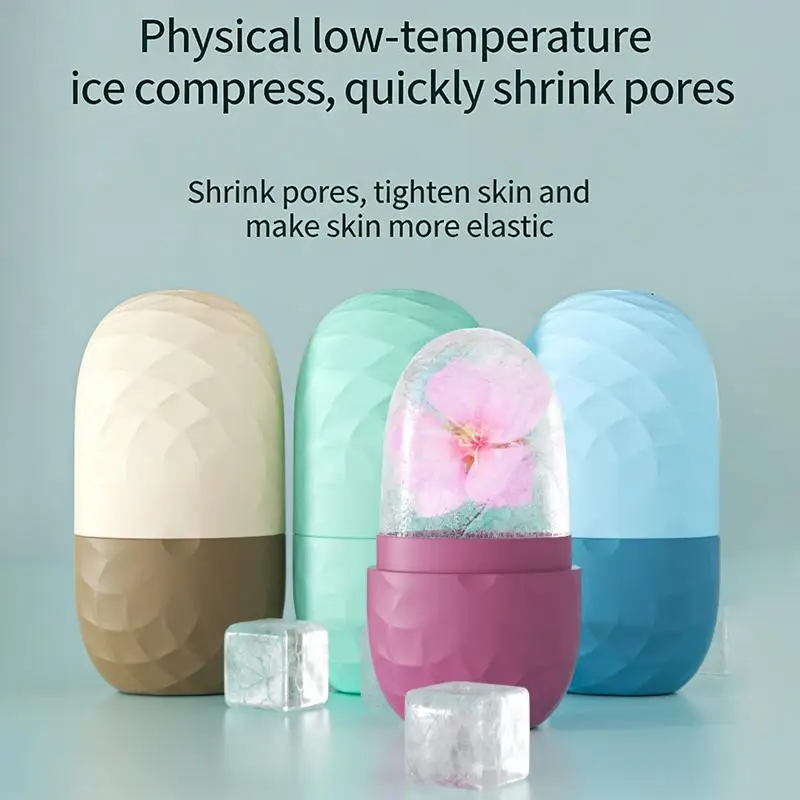 Silicone Cube Tray Shape Face Facial Ice Roller Massage Face Massage Roller Facial Reusable Ice Face Roller Skincare Tool