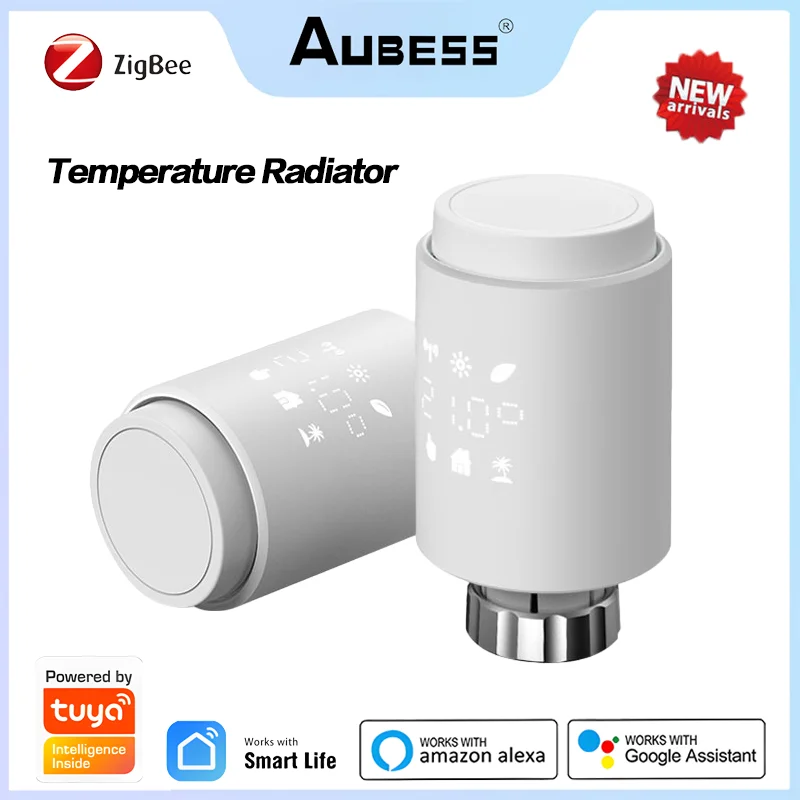 Tuya ZigBee3.0 Smart Radiator Actuator Smart Valve Programmable Temperature Radiator Controller Control Via Alexa Google Home