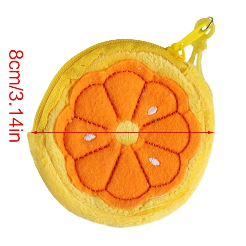 Portamonete in peluche cartone animato Simpatico portamonete frutta per bambini, portamonete frutta cartone animato