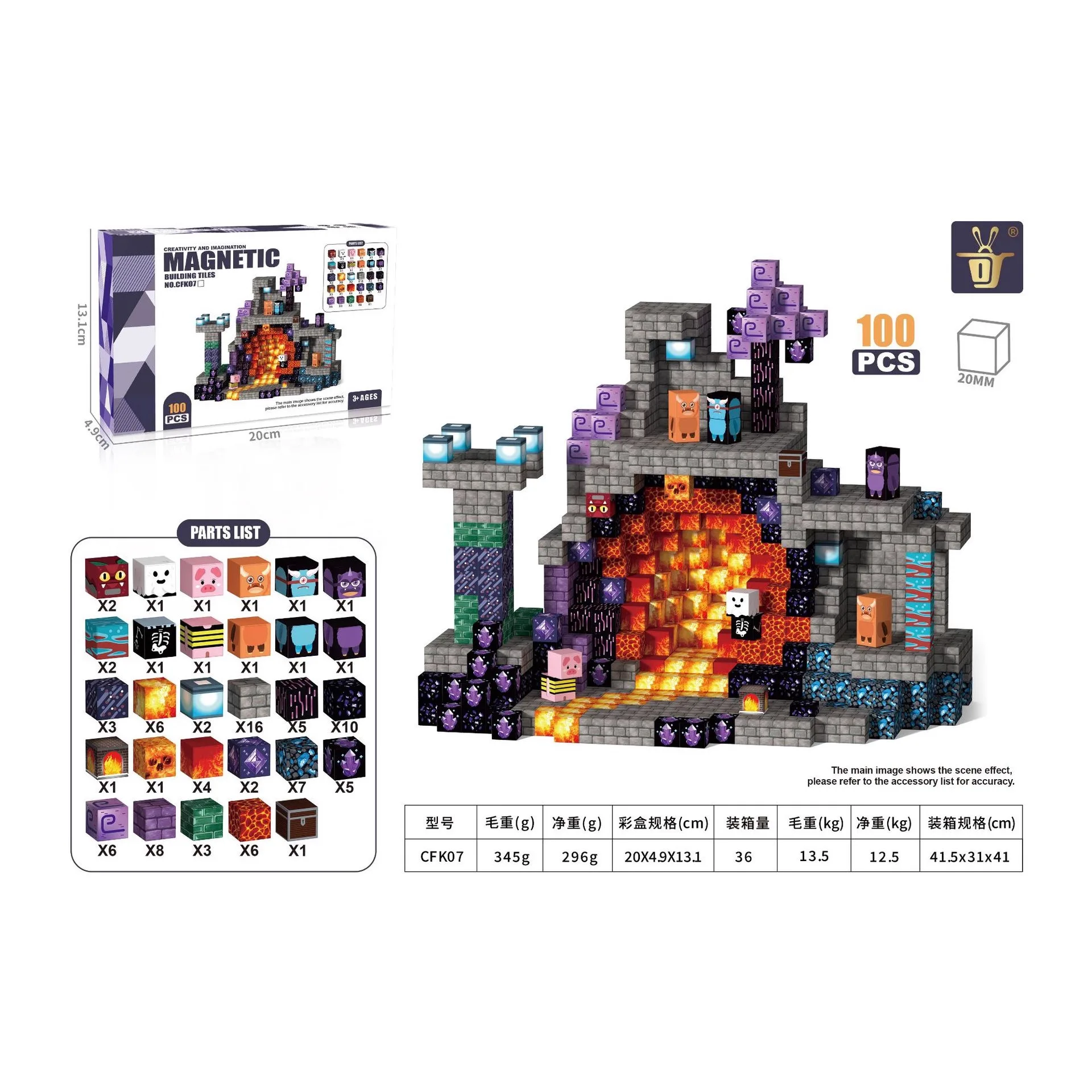 2025 Mine World Magnetische Bausteine, Magnetlöcher, Ziegelwürfel, Stielspielzeug-Sets, die besten Geschenke für Jungen und Mädchen