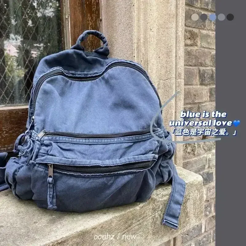 Mochila de algodão coreano vintage para meninas, unissex, casual, sólida, de alta capacidade, zíper, softback, simples, bolsas de ombro