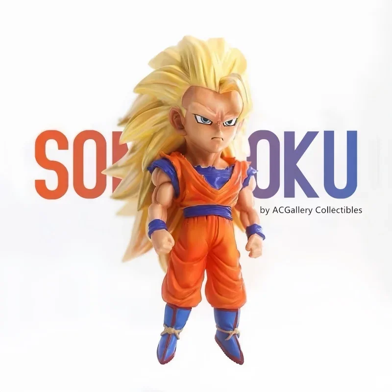 

9cm Anime Dragon Ball Super Saiyan 3 Son Goku PVC Action Figure Model Statue Decoration Ornaments Toys Birthday Gift