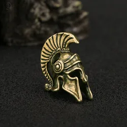 Brass Spartan Helmet Paracord Rope Beads Pendant Outdoor EDC Tool Flashlight Lanyard Hanging Jewelry DIY Bracelet Bead Accessory