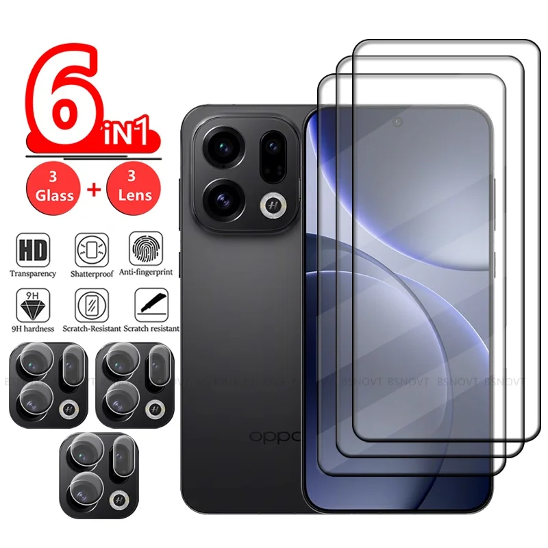 6 en 1 pour OPPO trouver X9 verre OPPO trouver X9 Pro verre trempé couverture complète colle HD 9H protecteur d'écran pour OPPO trouver X9 lentille verre 6 en 1 pour OPPO trouver X9 verre OPPO trouver X9 Pro verre trempé couverture complète colle HD 9H protecteur d'écran pour OPPO trouver X9 lentille verre