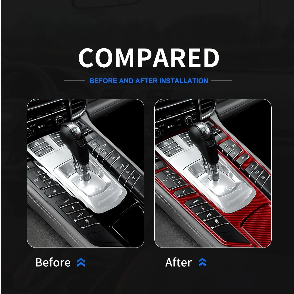 Interior Stickers Center Console Gear Shift Panel Frame Carbon Fiber Sticker For Porsche Panamera 2010-2016 Central Control Gear