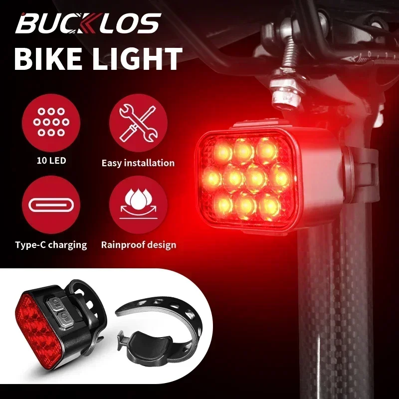 

Bicycle Light 10 LED USB Rechargeable Bike Headlight Waterproof Super Bright MTB Flashlight Cycling Taillight BIke Accessories