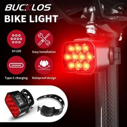 Bicycle Light 10 LED USB Rechargeable Bike Headlight Waterproof Super Bright MTB Flashlight Cycling Taillight BIke Accessories
