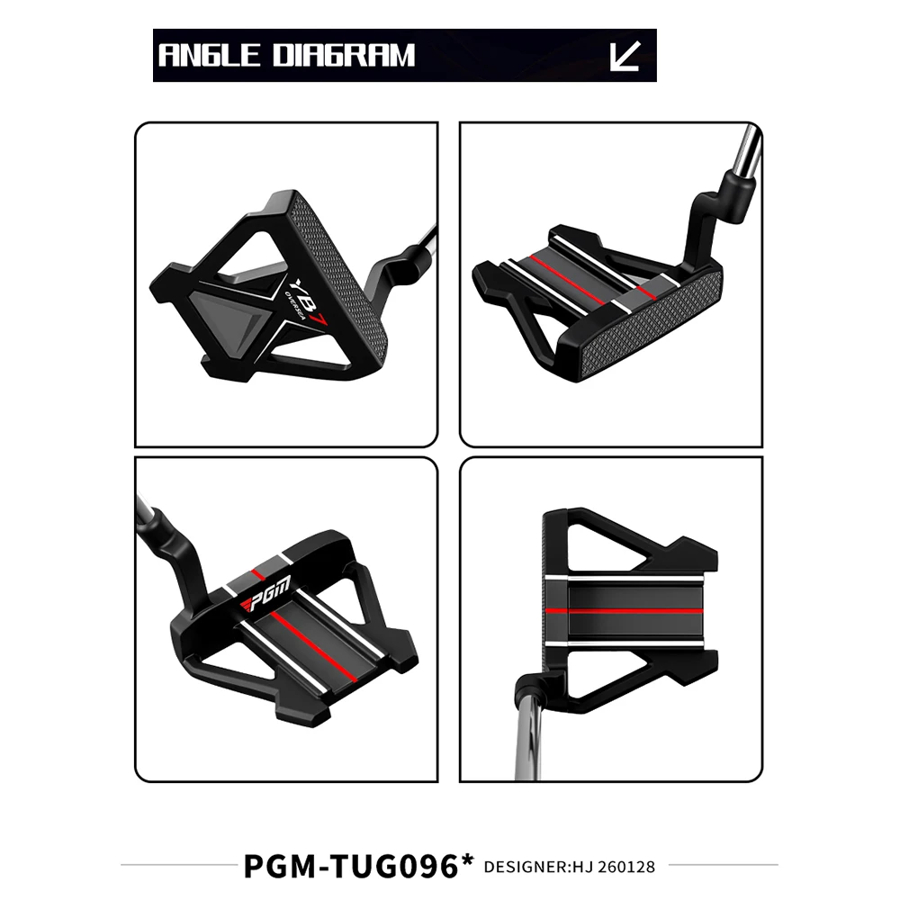 PGM Golf-Putter für Herren und Damen, Anti-Twist-Mallet-Design, Putter mit dreifachem Zielfeld zur besseren Ausrichtung, für präzise Schläge, für Rechtshänder. – Detail 7