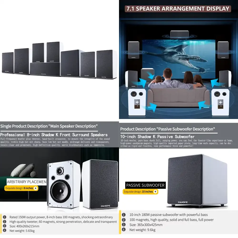 

7.1 Home Theater Speakers Professional Shadow K Surround Sound KTV Standalone Speaker System