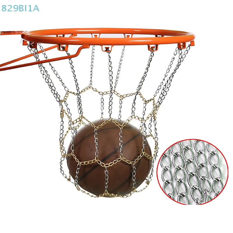 

Galvanized Chain Basketball Net Metal Chain Basket Frame Basketball Target Net Sports Rims Rustproof Outdoor Basketball Net
