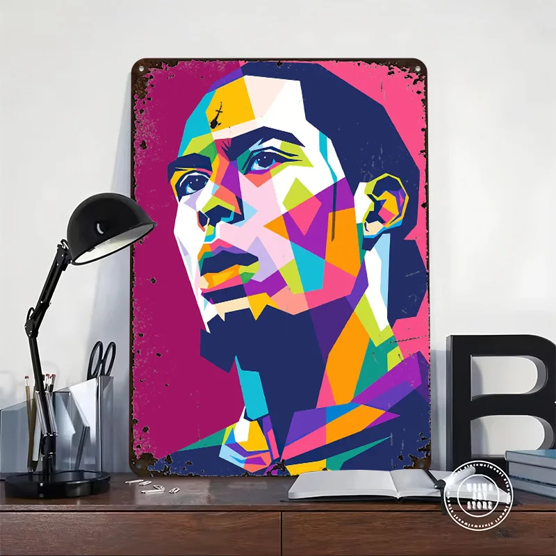 Virgil Van Dijk ملصق معدني علامات معدنية جدار الفن المرآب الديكور في المنزل مخصص تين تسجيل للديكور المنزل رجل الكهف الرجعية