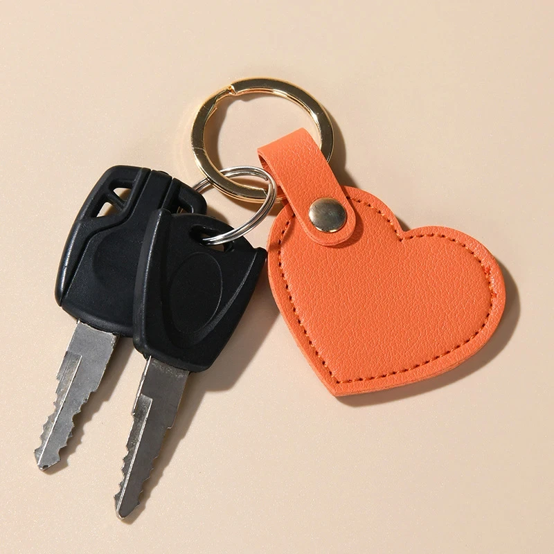 Leather Heart Key Chain Fashion Leather Heart Shape Keychain Women Car Key Holder Home Key Ring Charm Bag Car Pendant Gift