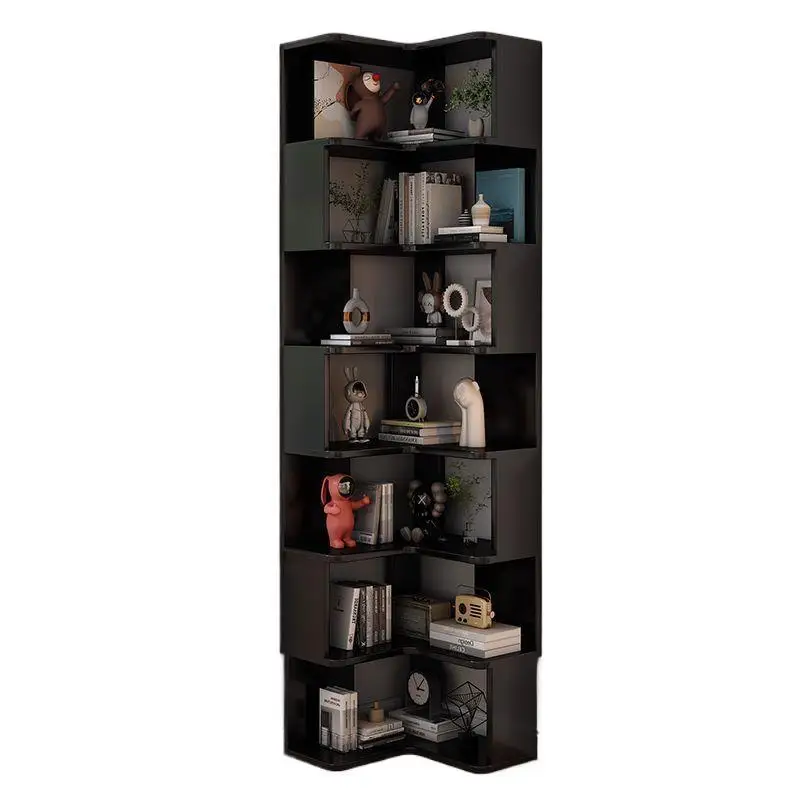 

Solid wood corner bookshelf Floor shelf cabinet Corner storage cabinet Small apartment