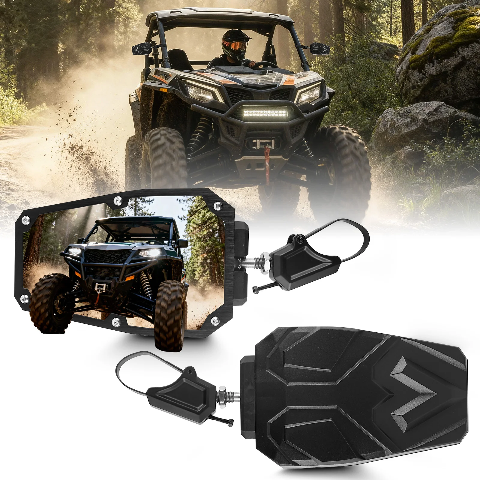 

Боковые зеркала заднего вида UTV 1,5 дюйма 2 дюйма для Polaris RZR Ranger Can-Am Maverick X3 Commander Defender Honda Pioneer 1000