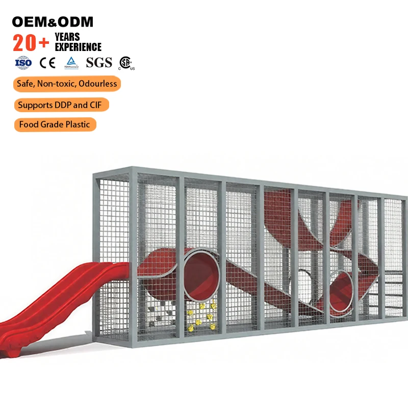 Fun Slide Heavy-Duty Large Outdoor Amusement Facilities Multi-function Slide Children's Playground Plastic Metal 10-20 Kids