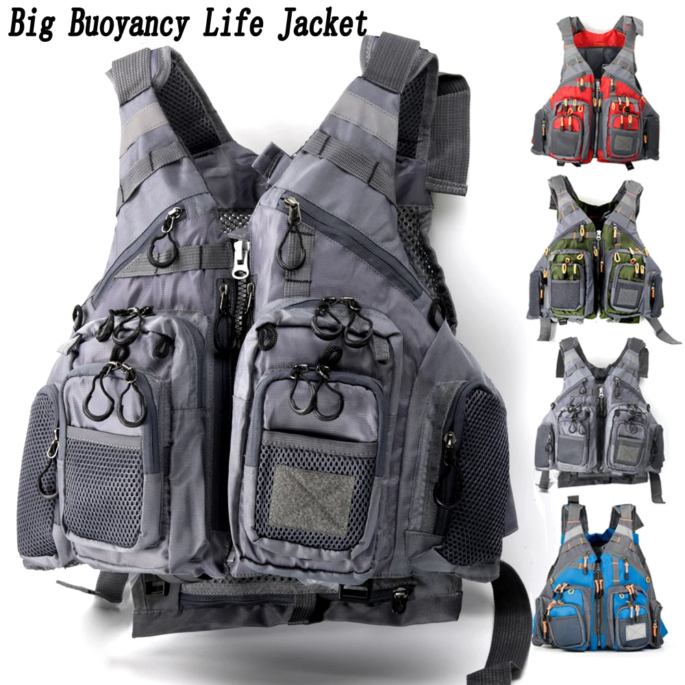 

Ghotda Ultra Lightweight Big Buoyancy Life Jacket For Fly Fishing Professional Sea portable Vest Adjustable Size Pocket Vest