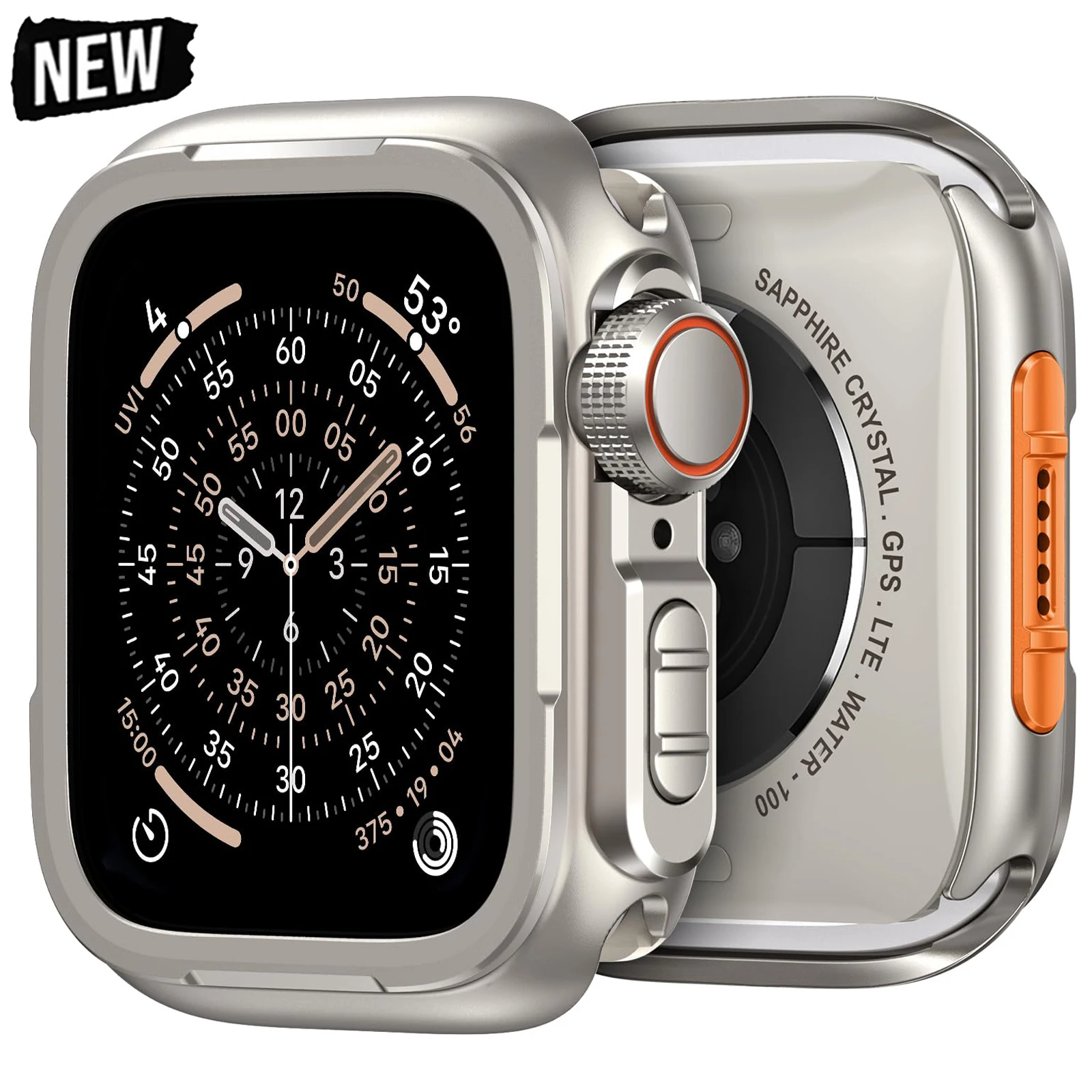 

Waterproof Aluminum Alloy Case for Apple Watch Ultra 3/2 49mm 46mm 45mm Metal Full Coverage Iwatch Series 11 10 9 8 7 SE3 44mm