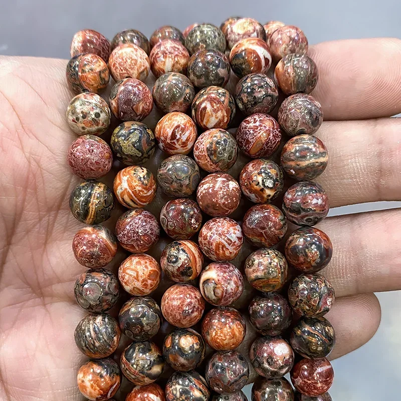 

Natural Stone Beads Leopardskin Jaspers Smooth Round Loose Spacer Beads For Jewelry Making 6/8/10mm DIY fashion Bracelet 15"