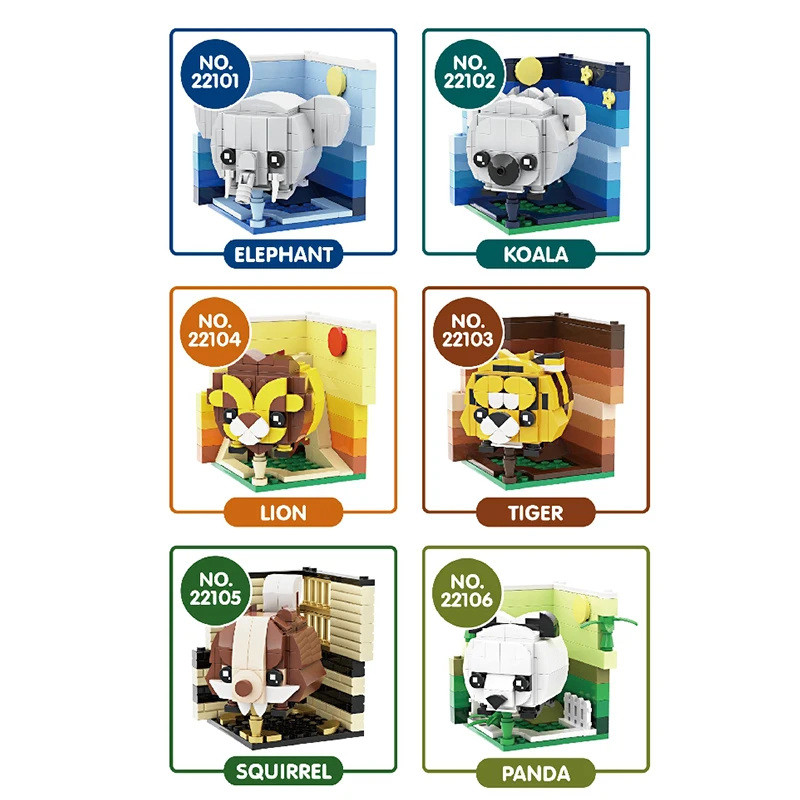 لبنات بناء الحيوانات الإبداعية للأطفال ، باندا لطيف ، كوالا ، النمر ، الأرنب ، الدجاج ، الطوب النموذجي ، لعبة تصنعها بنفسك ، هدية عيد ميلاد