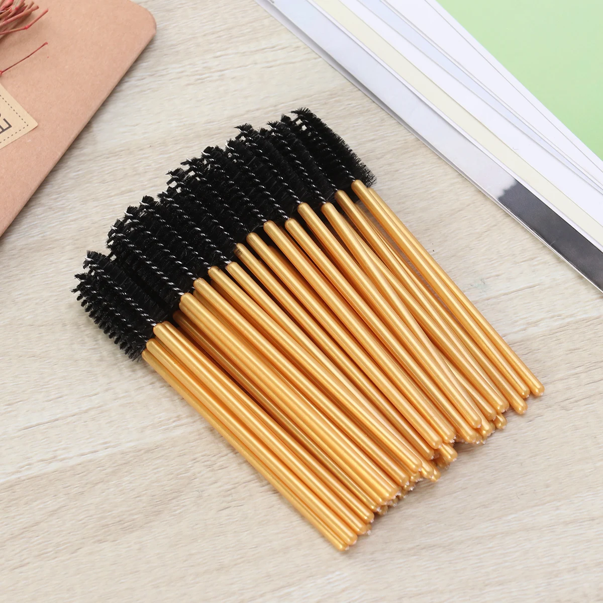 

50 Pcs Wands Mascara Eyelash Mascara Brush Wands Portable Volume Pearlescent Applicator Makeup Nylon Salon Extensions