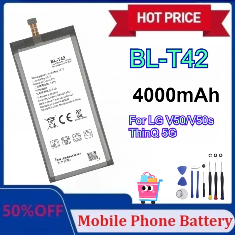 

Обновлен для мобильного телефона LG V50 ThinQ 5G V50ThinQ BL T42 BL-T42 LM-V500 V500N V500EM V500xm, новая на складе Bateria
