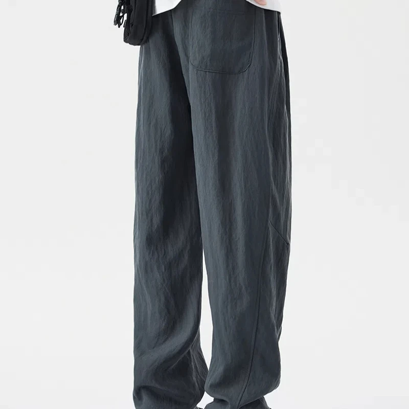 summer mainly promote Lysel Tencel American loose straight leg casual pants men wide leg retro