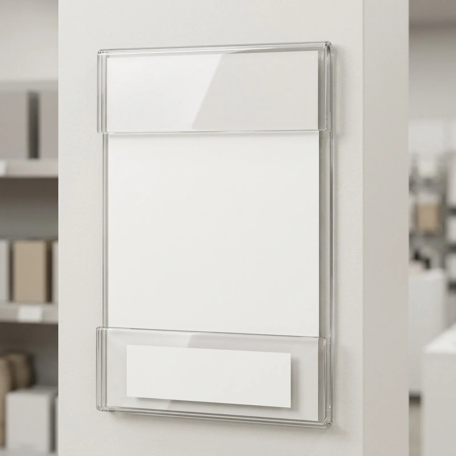for acrylic Display Frame for Wall or Shelf Mounting to Showcase Product Tags Labels and Promotional Messages Without Drilling