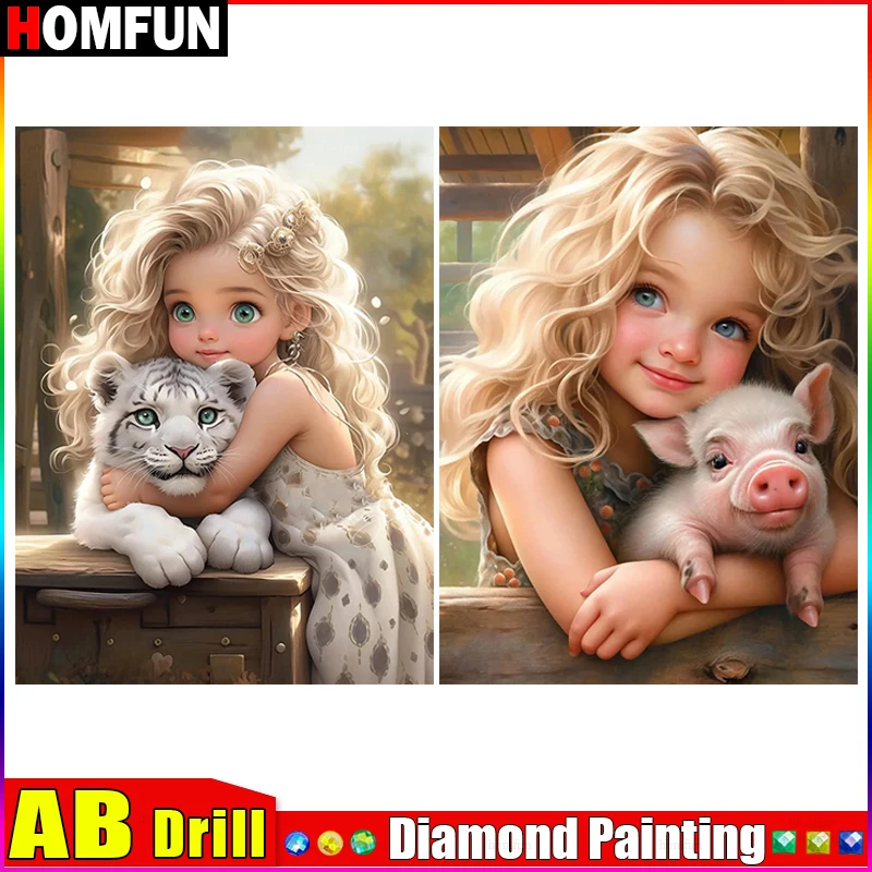 HOMFUN AB 5D Diamond Embroidery Needlework Kit 