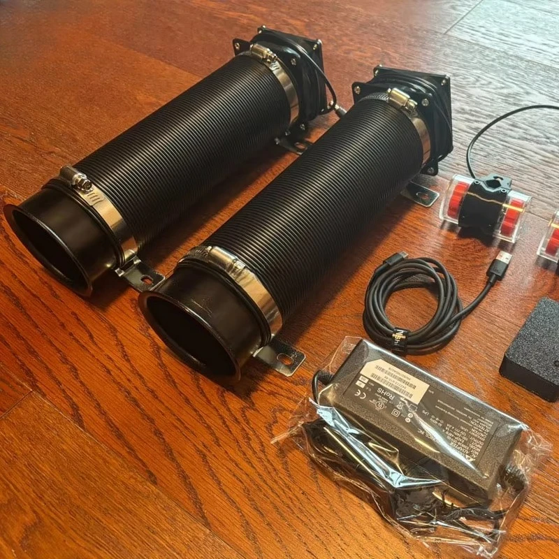 High quality aluminium car speed sensing Sim racing wind emulator kit adjustable cooling fan extends cockpit air pipe