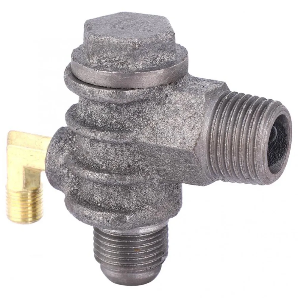 Male Thread 3-Port Check Valve Constructed from Cast Iron for Piston Type Air Compressors Atmospheric Pressure Use