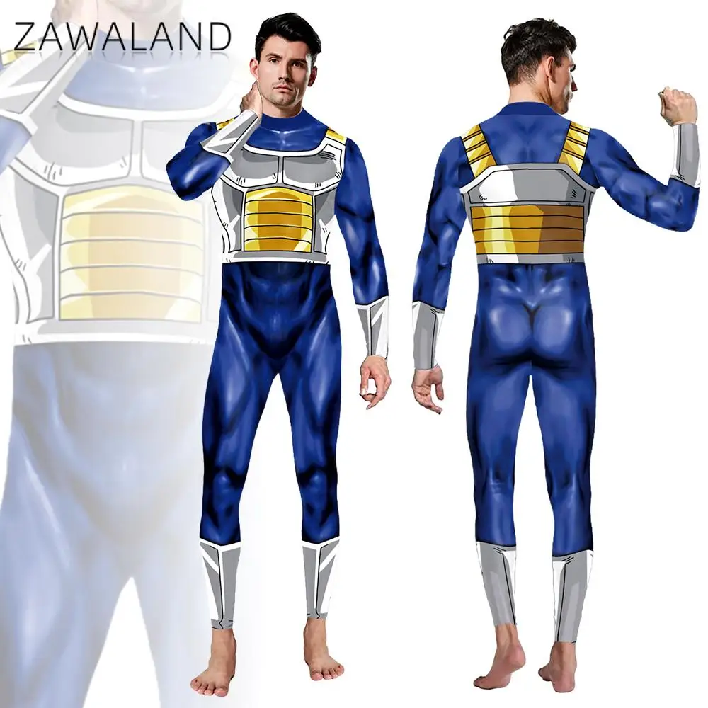

Zawaland Anime Super Saiyan Costume Cosplay Superhero Jumpsuits Adult Men Halloween Carnival Party Fancy Dress Up Man Bodysuits