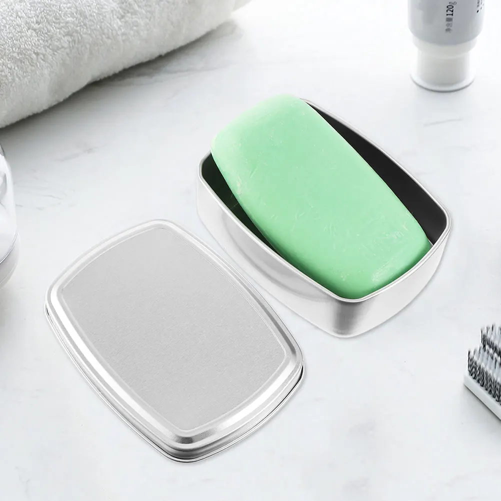 

Aluminum Soap Box Travel Container Case for Bar Shampoo Creams Lightweight Portable Storage Tin with Lid Makeup