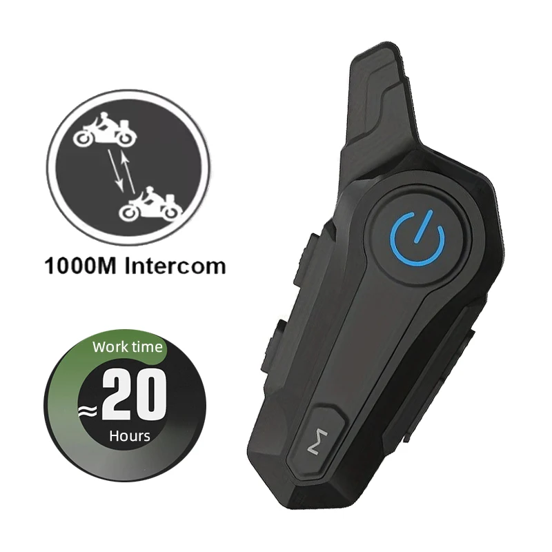 Bluetooth Motorcycle Helmet Intercom Headset for 2 Rider Intercomunicador Moto Interphone Headset Wireless Noise Reduction