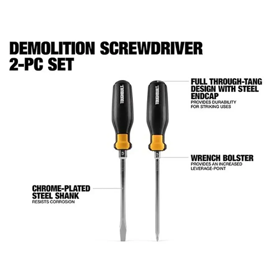 TOUGHBUILT Demolition Screwdriver Set 2PCS of PH 2x6