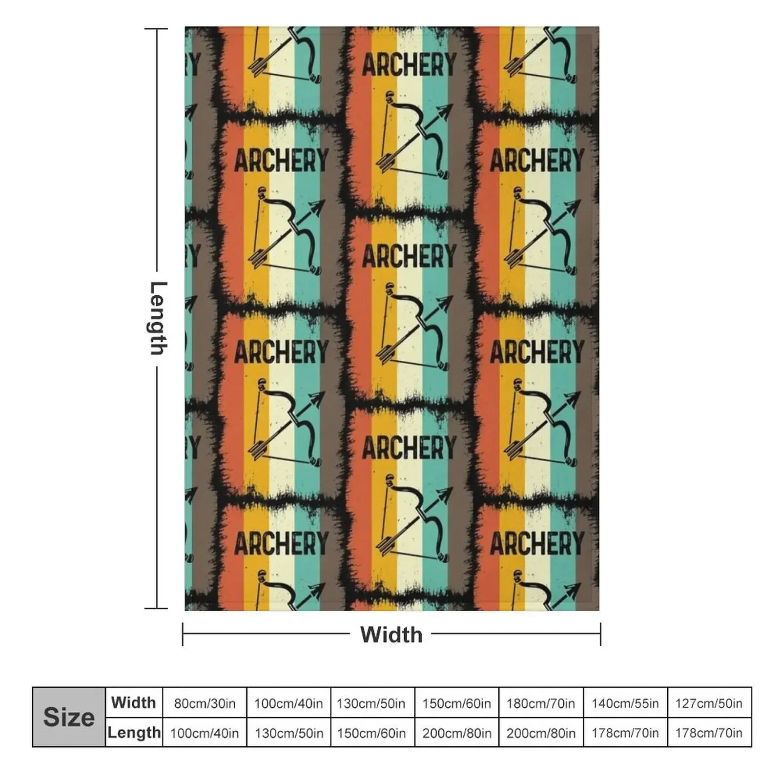 Vintage Retro Archery Throw Blanket Cute Plaid Beautifuls for babies Blankets