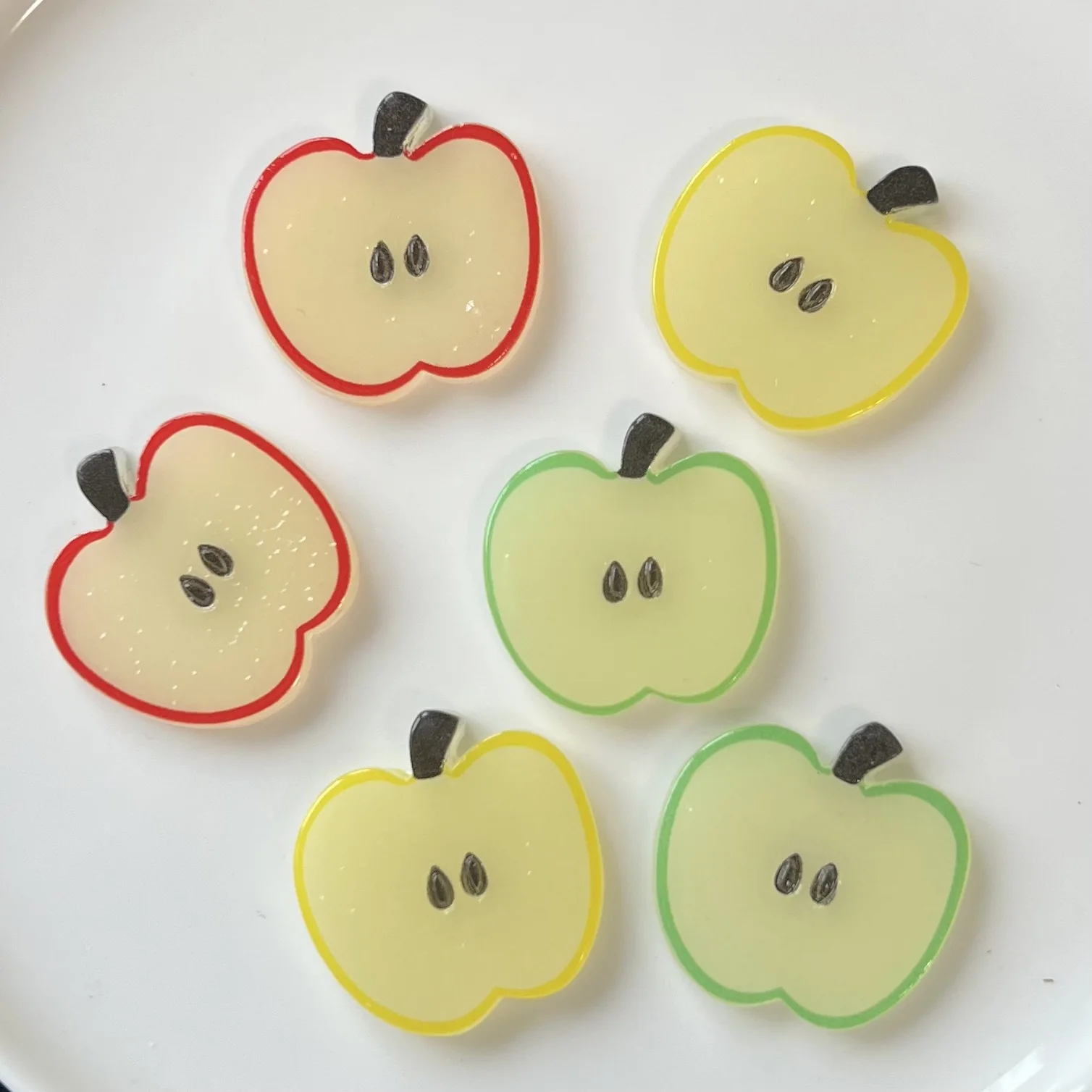 

5pcs miniso series apple cartoon резиновые кабошоны из смолы материалы для поделок diy Подвески для изготовления украшений